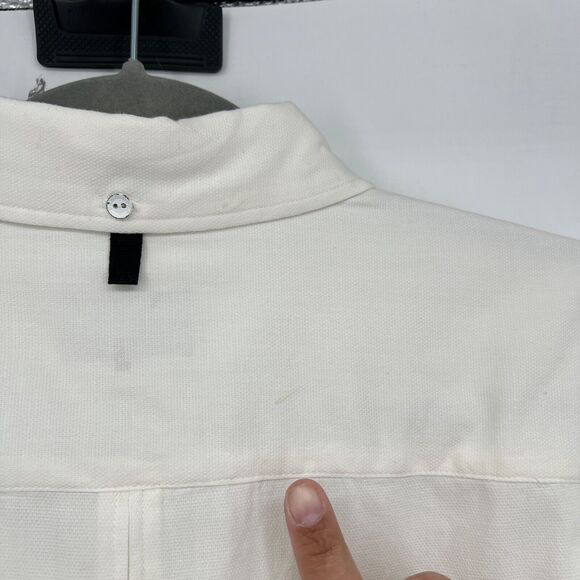 Rag & Bone 2XL Fit 2 Tomlin Button Down Shirt Heather Melange Cream Cotton - Picture 9 of 10